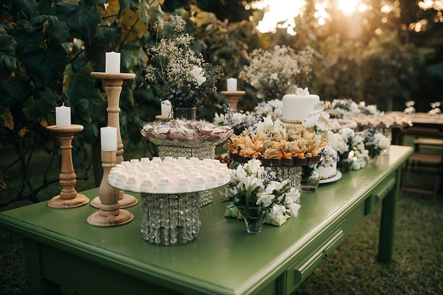 small wedding reception table