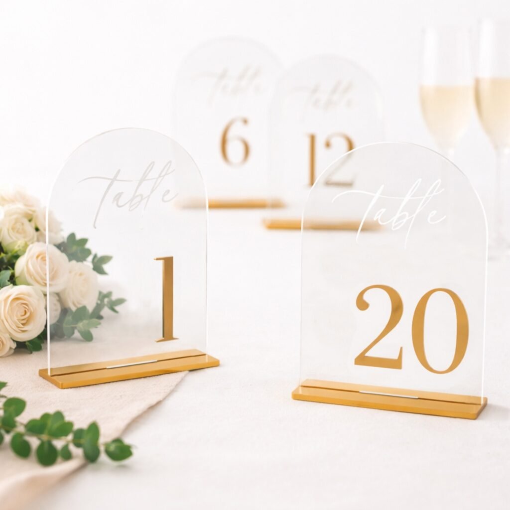 acrylic table number plate 