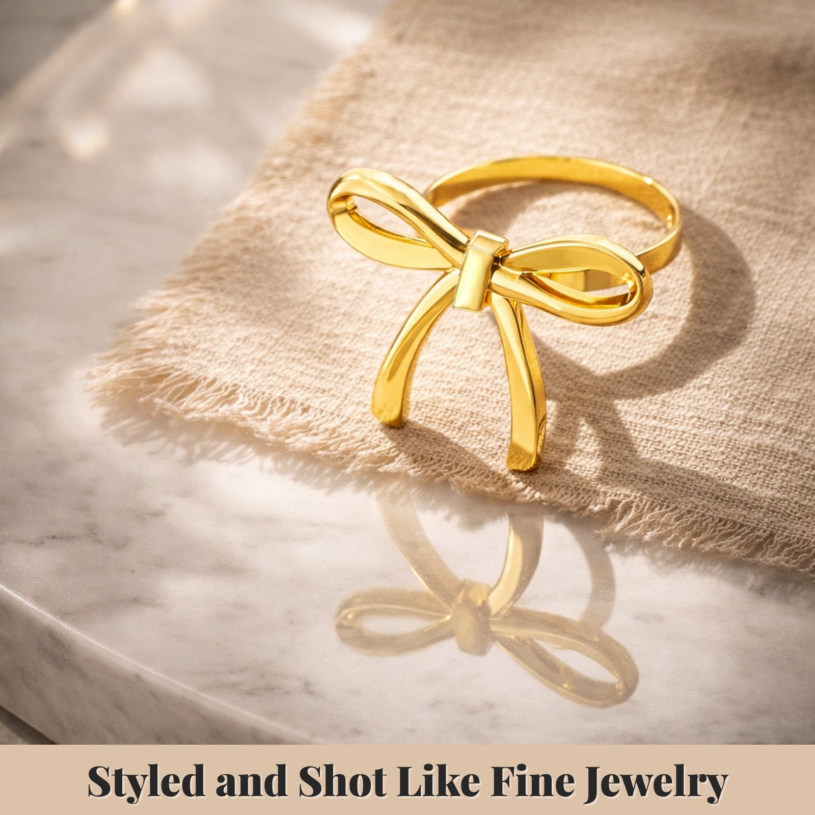 Gold Bow Napkin Rings for wedding