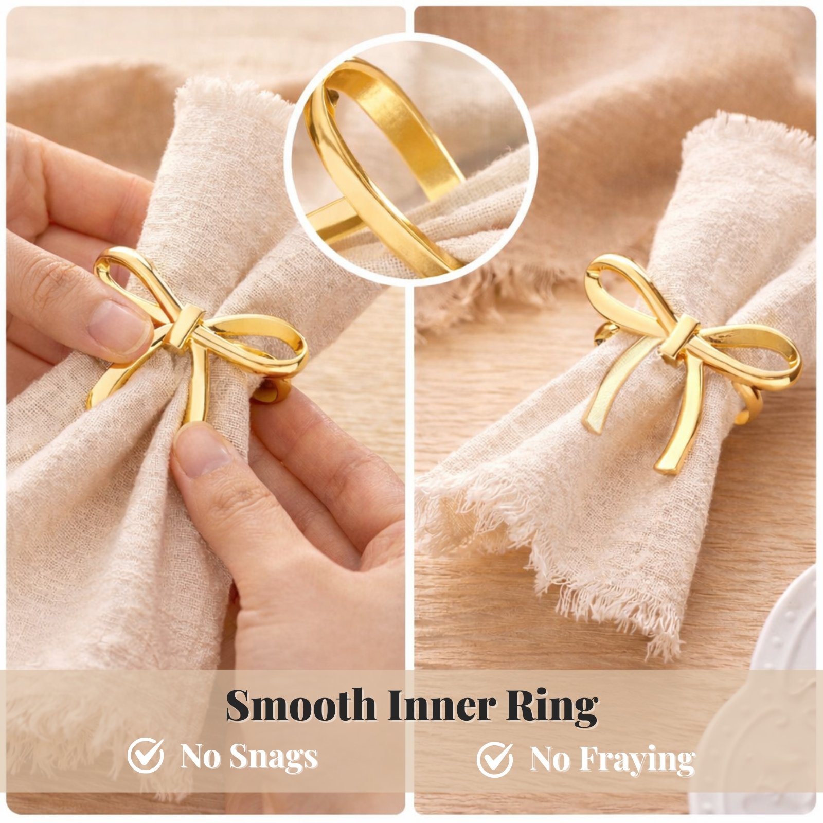 Gold Bow Napkin Rings advantage