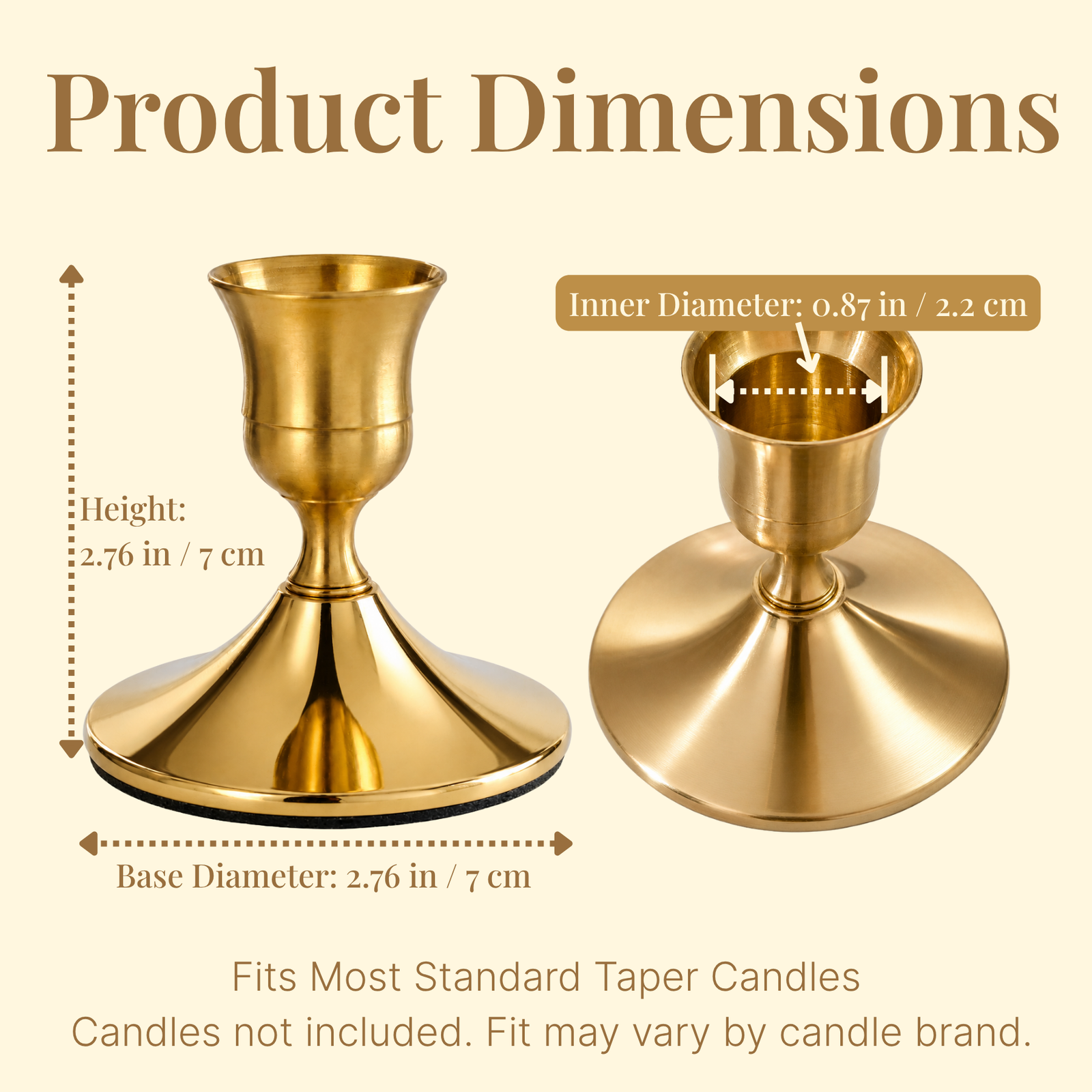 Vintage Brass Taper Candle Holders Set of 12 - Image 6