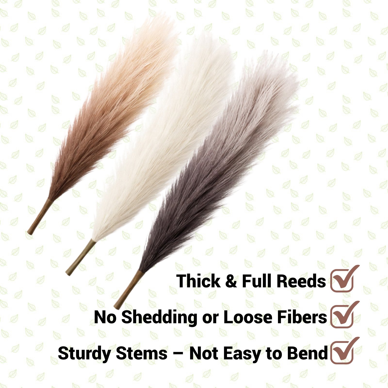 Artificial Pampas Grass Stems Set of 9 – Neutral Mixed Colors - Image 8