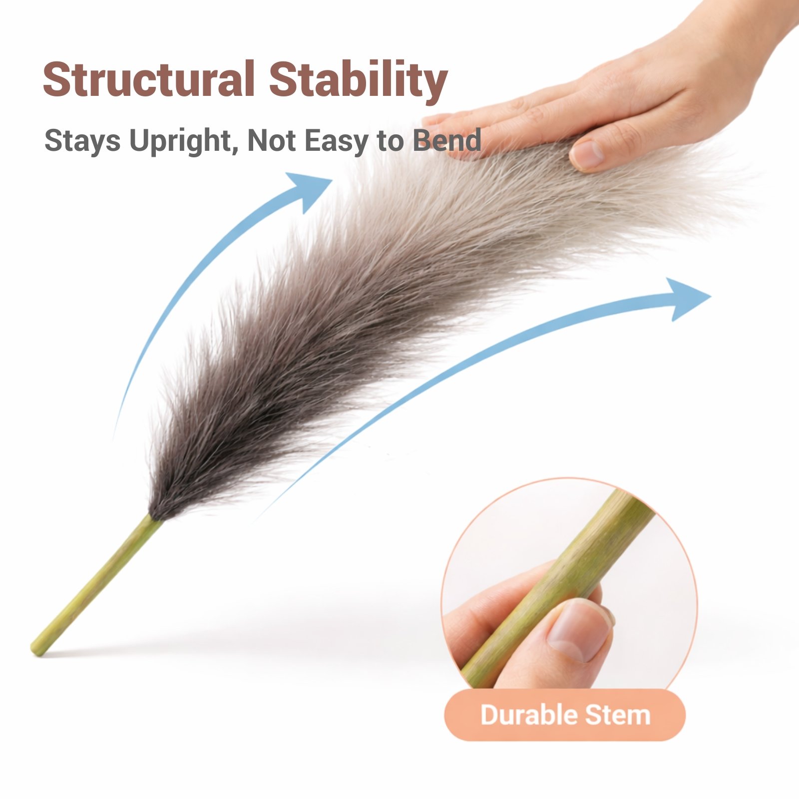 Artificial Pampas Grass Stems Set of 9 – Neutral Mixed Colors - Image 7