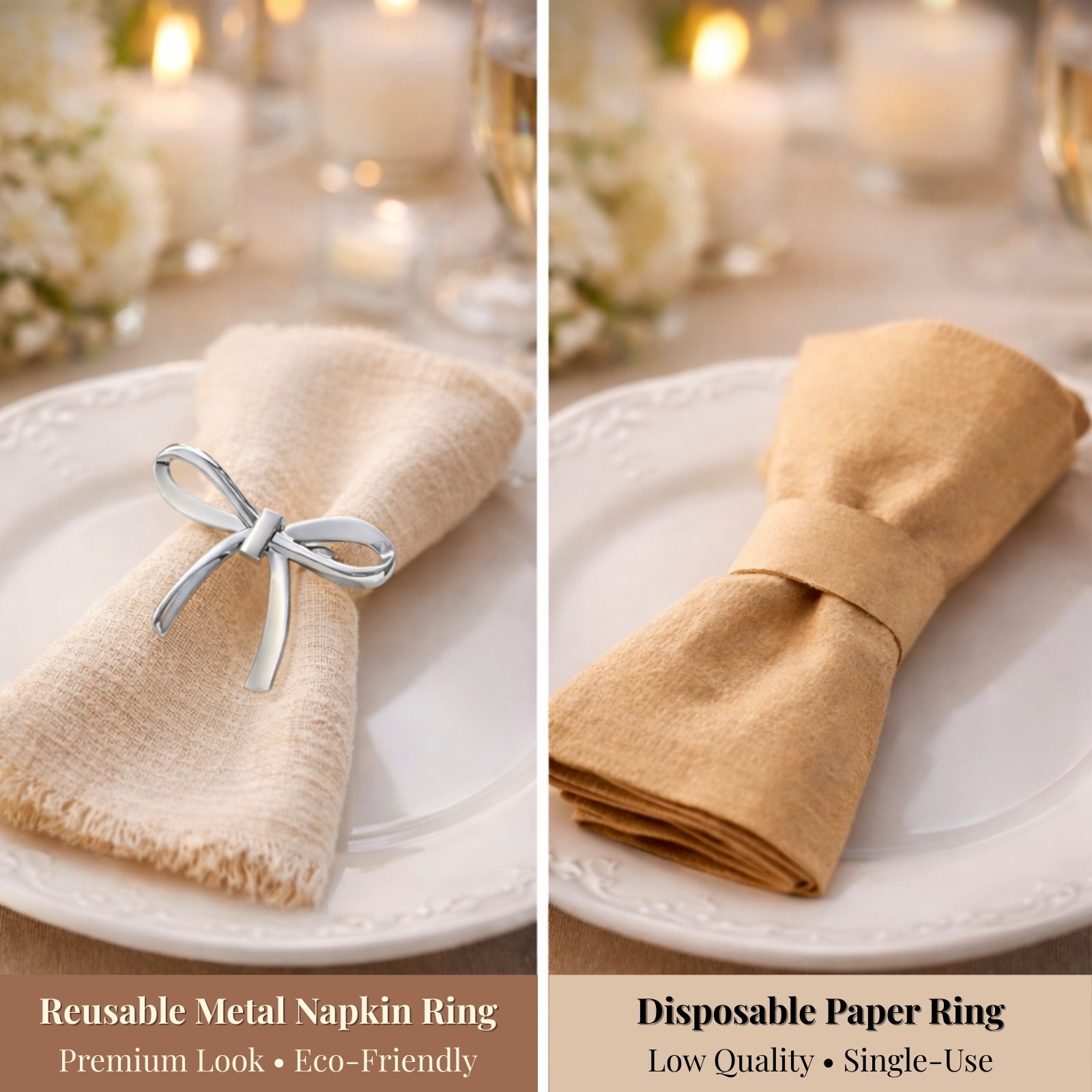 Silver Bow Napkin Rings Set of 12 - Image 7