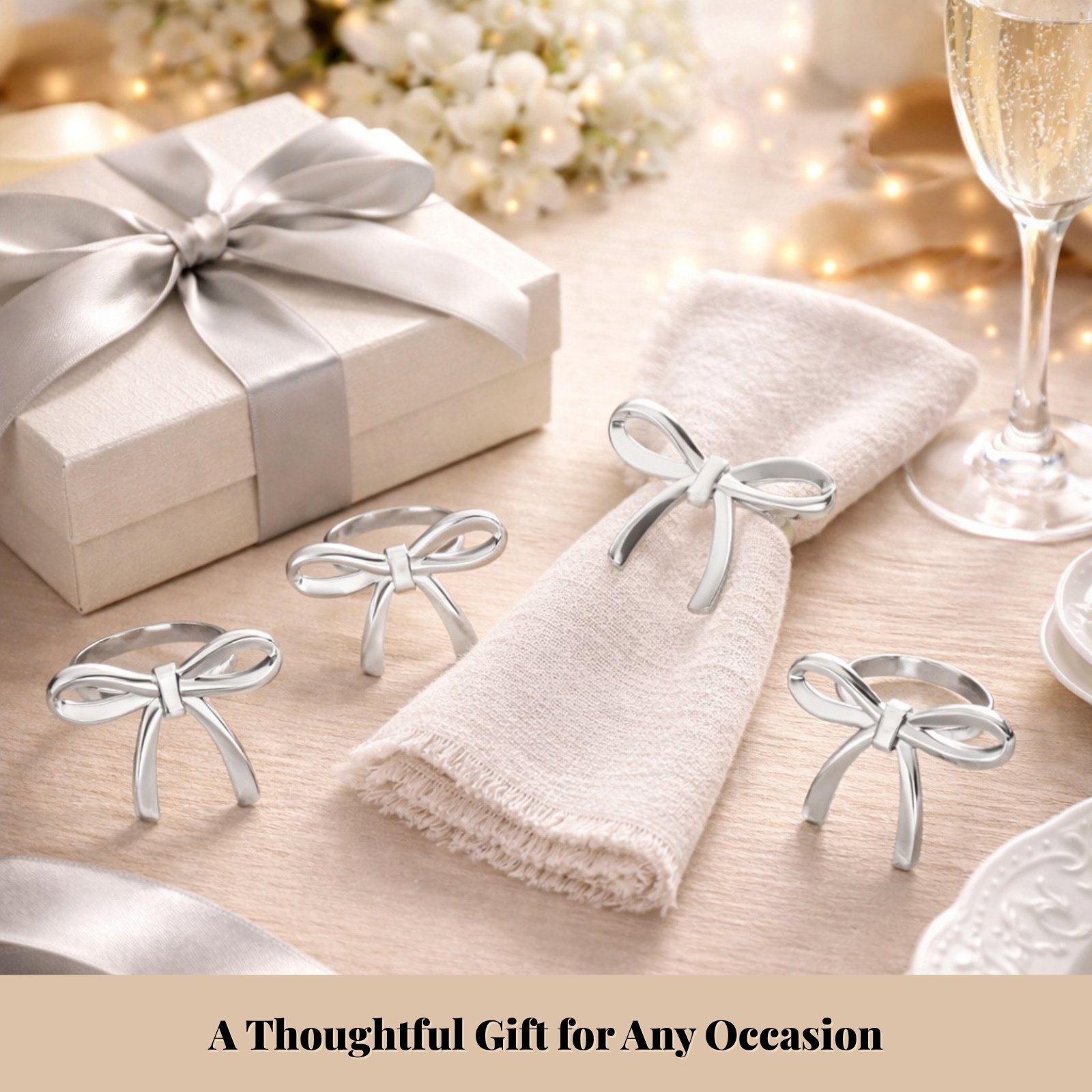 Silver Bow Napkin Rings Set of 12 - Image 8