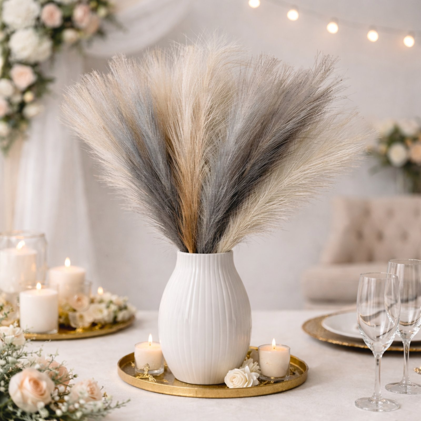 neutral colored pampas