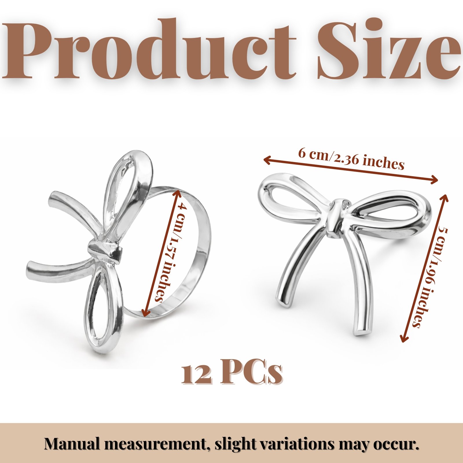 Silver Bow Napkin Rings Set of 12 - Image 2