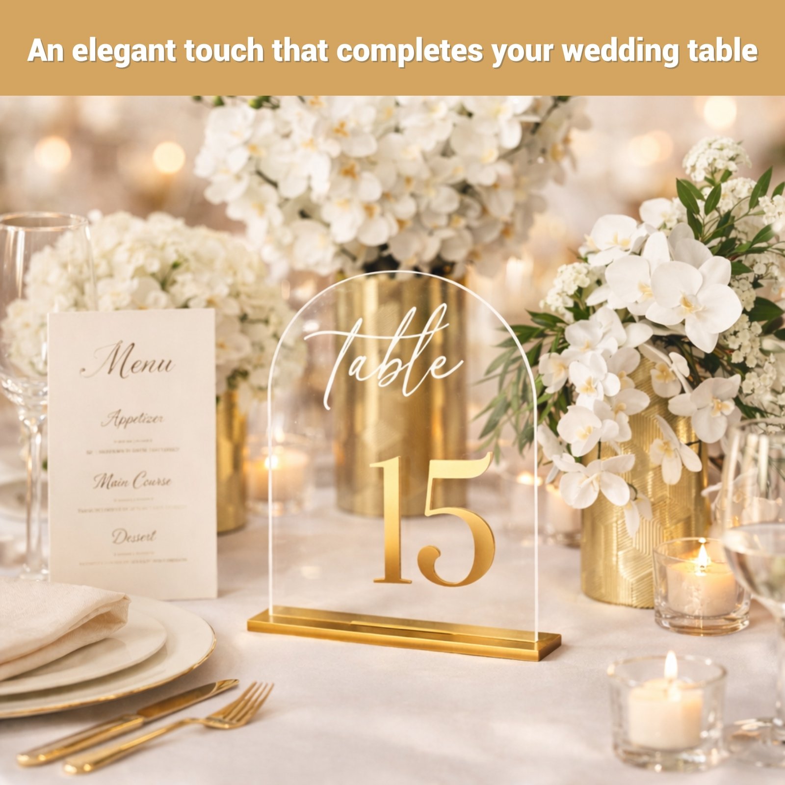Acrylic Wedding Table Numbers 1–10 with Stands - Image 8