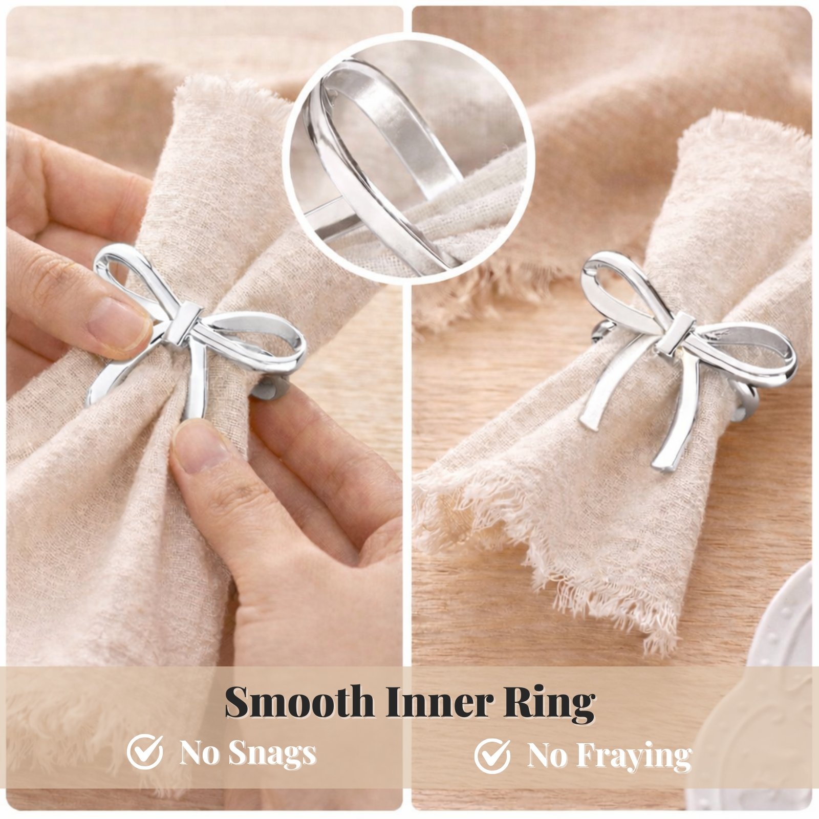 Silver Bow Napkin Rings Set of 12 - Image 4