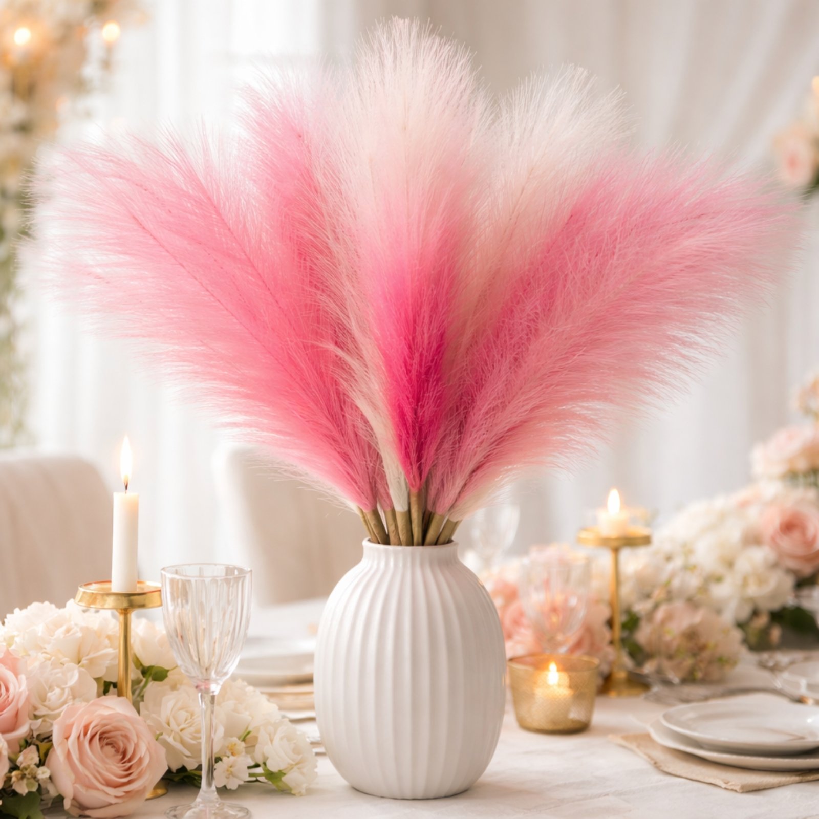 artificial pampass for sweetheart table