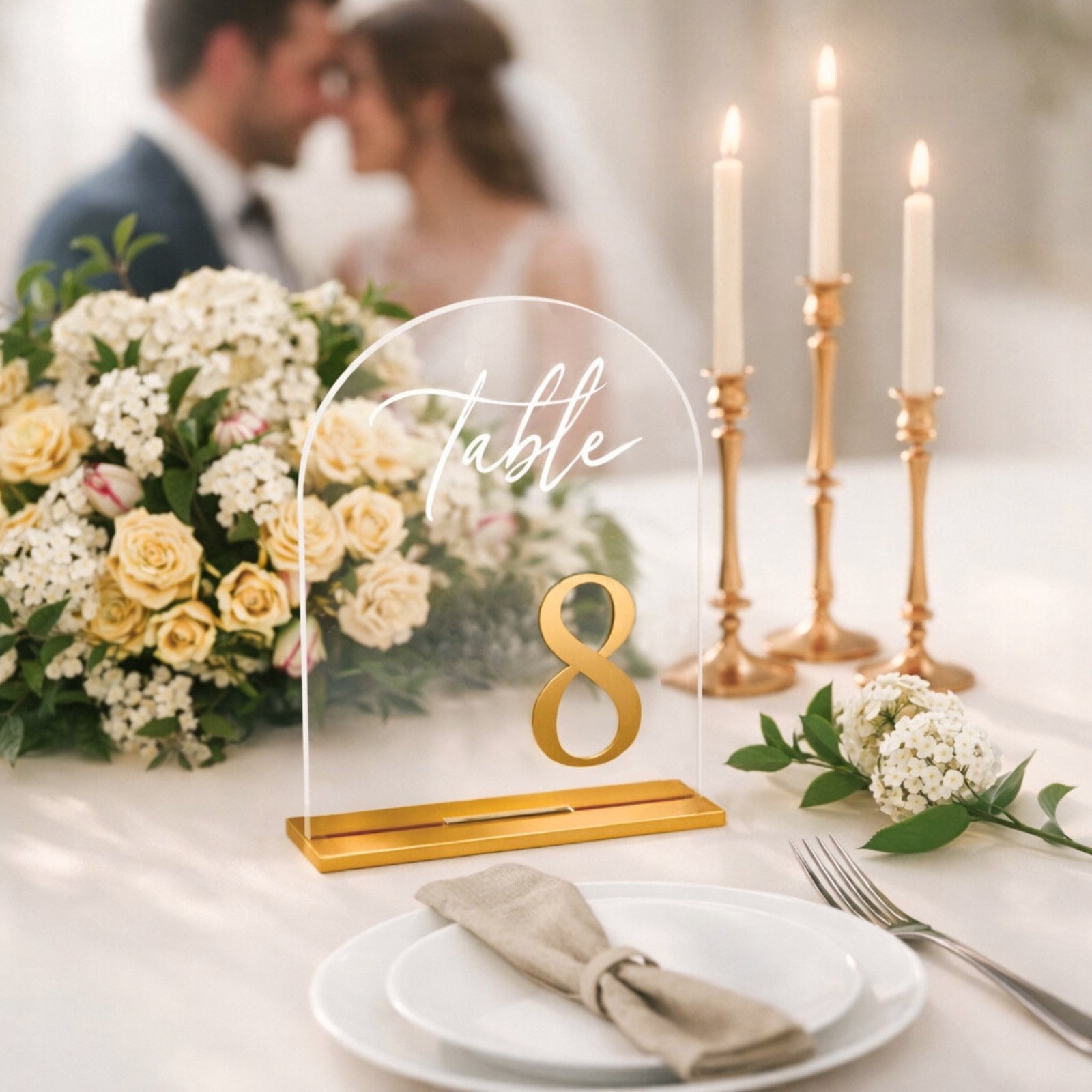 Acrylic Wedding Table Numbers 1–10 with Stands - Image 4