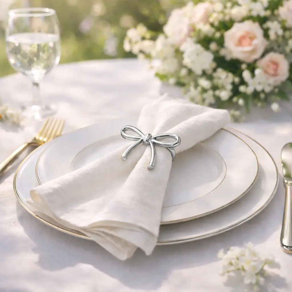 silver napkin rings for wedding decoration