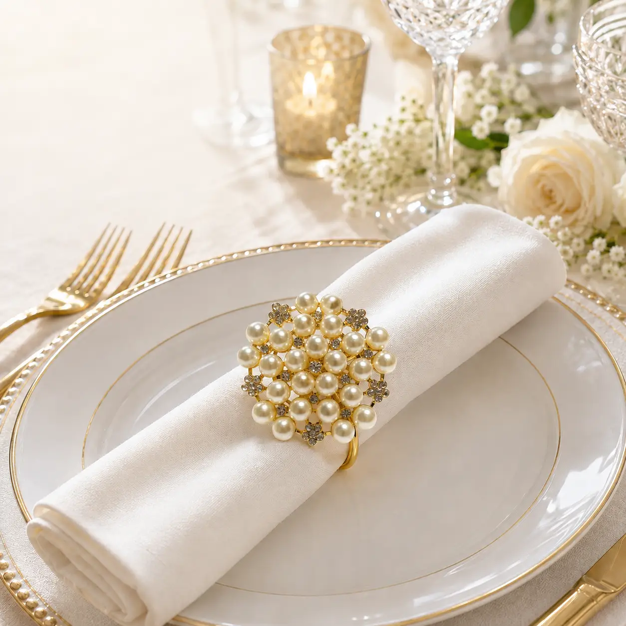 pearl napkin rings for sweet time